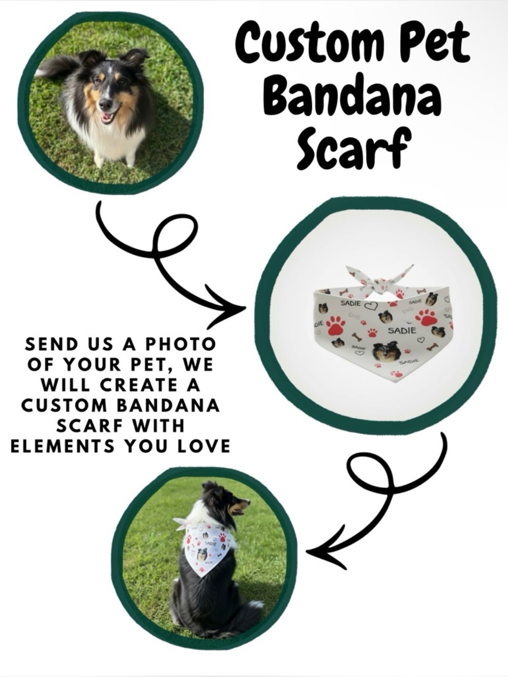 Custom Pet Dog Cat Scarf Bandana